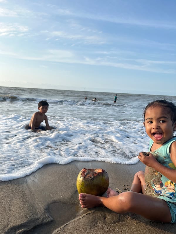 Laid-back beach day in Lhokseumawe, waves and coconuts included