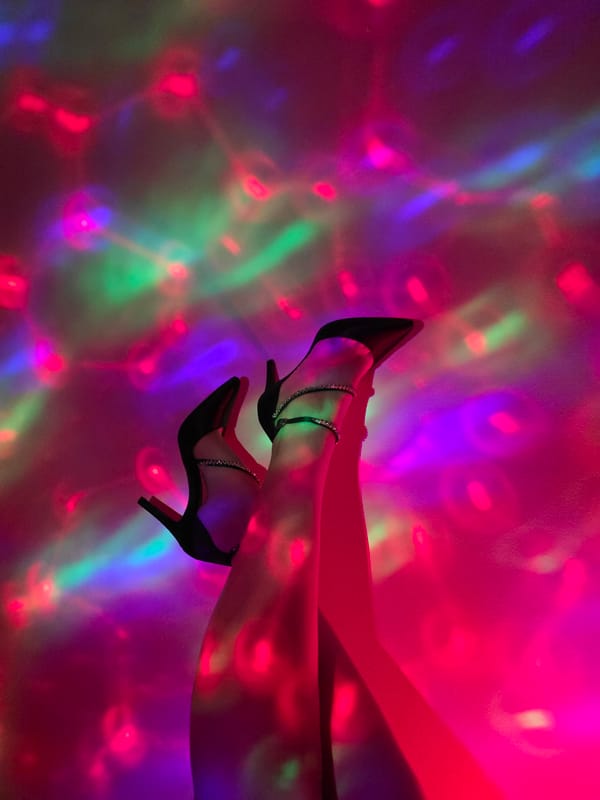 Evening scenes captured: nighttime sky and colorful lighting display