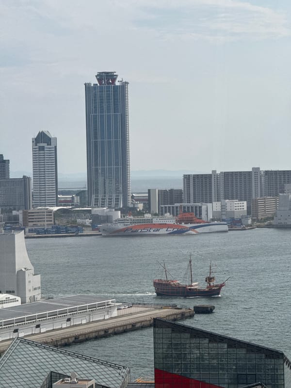Morning views captured around Osaka's Tempozan Ferris wheel district