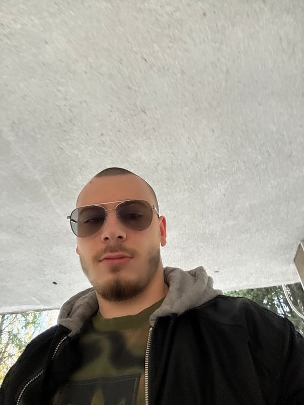 Man in streetwear photographed on Stara Zagora street