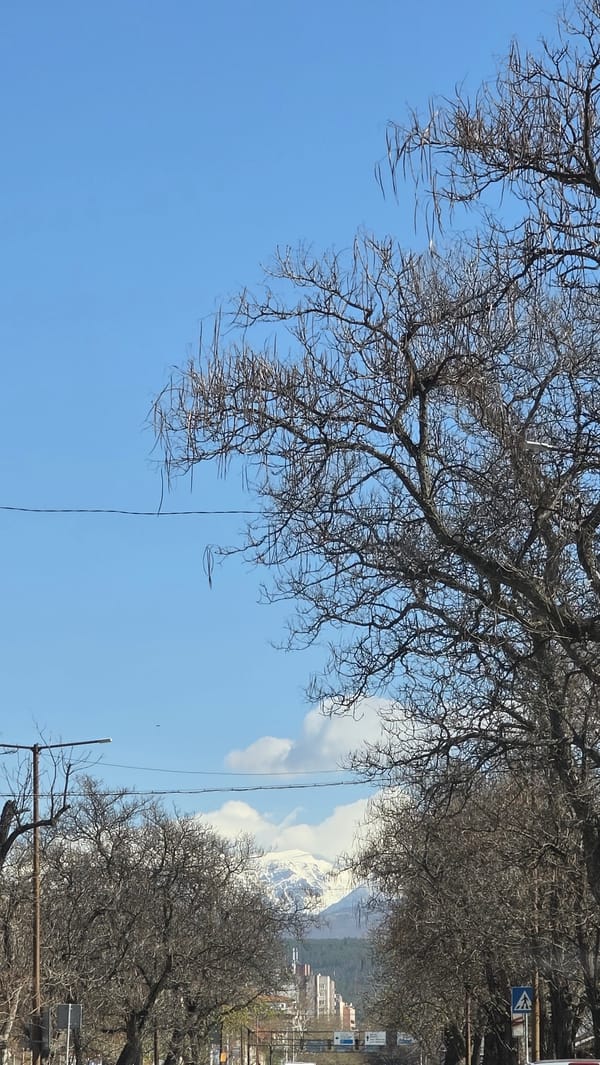 Spring morning street scenes documented in Blagoevgrad, Bulgaria
