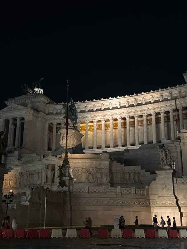 Rome's Altare della Patria illuminated at night