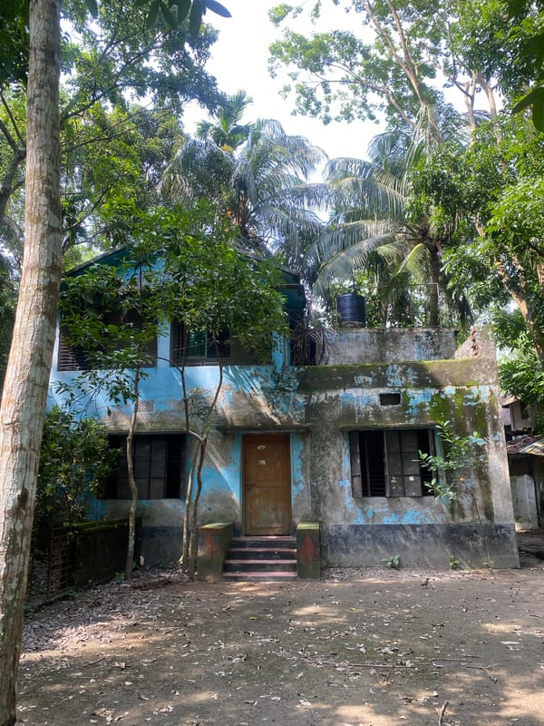Rural Bangladesh scenes documented: weathered buildings, paths, flooded forests