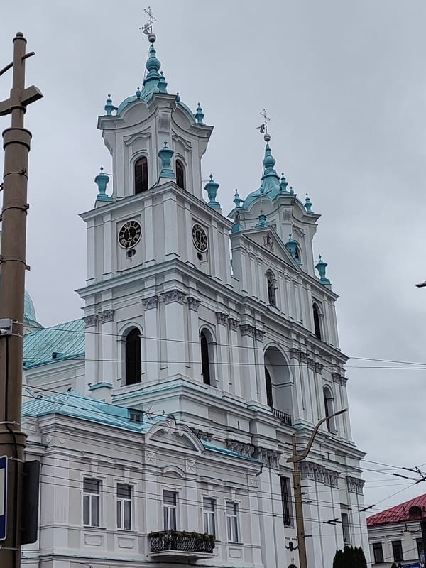 Hrodna's St. Francis Xavier Cathedral from multiple angles
