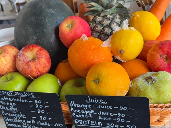 Fruit shakes and latte art in Karon, Thailand