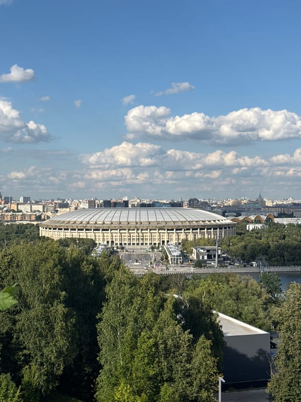 Aerial daytime view of Moscow's Luzhniki Stadium