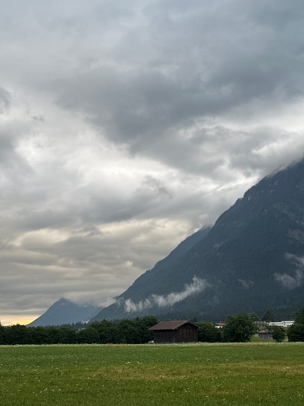 Cloudy summer fields near Garmisch-Partenkirchen, Bavaria