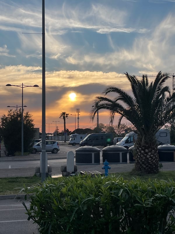 Sunset documented through three views in Bar, Montenegro