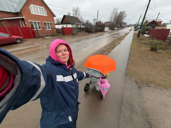 Woman photographed in multiple locations across Chaikovsky, Russia