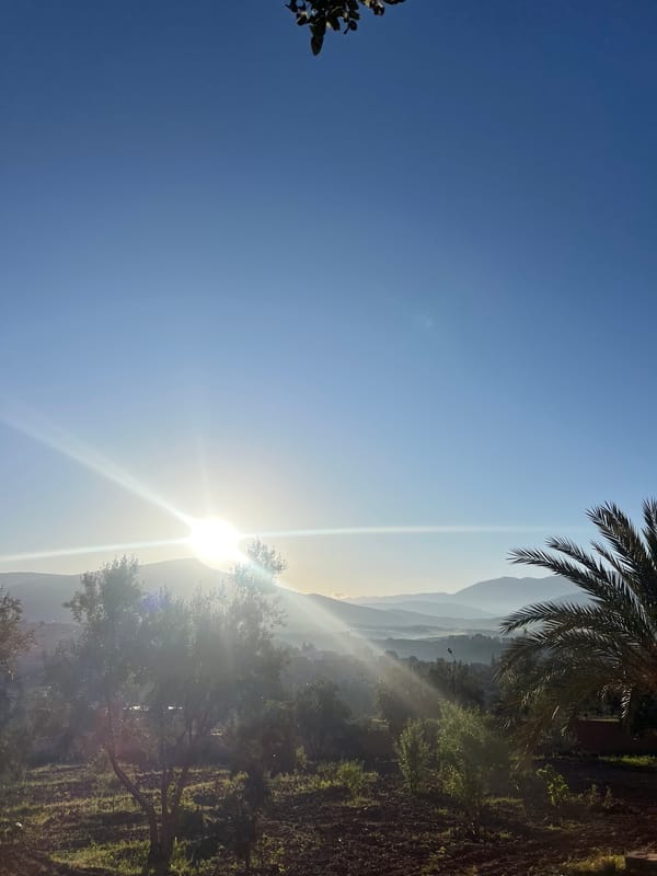 Morning sunrise photographed in rural Ouaouizert, Morocco