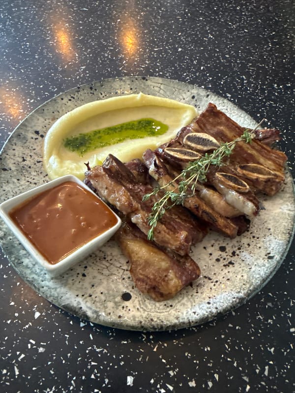 Lunch spread at a Varna waterfront restaurant, June 2026