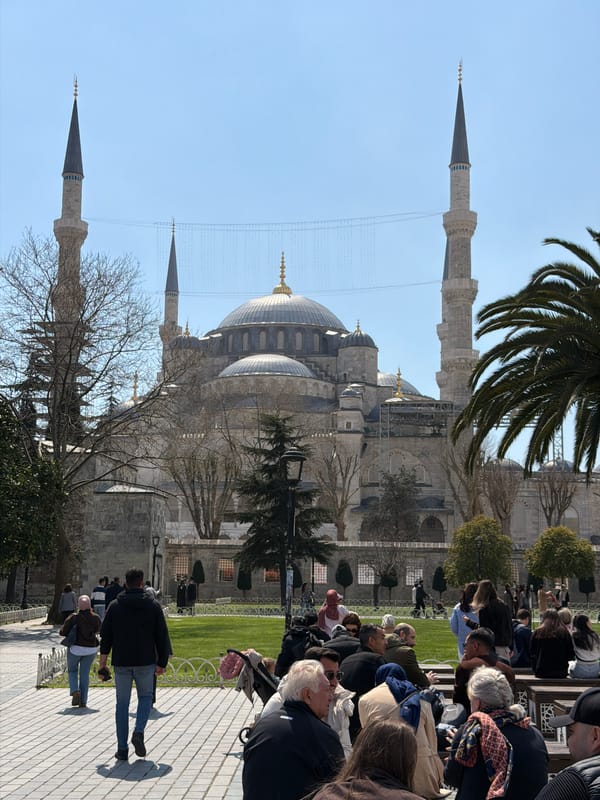 Blue Mosque photographed under clear skies in Istanbul