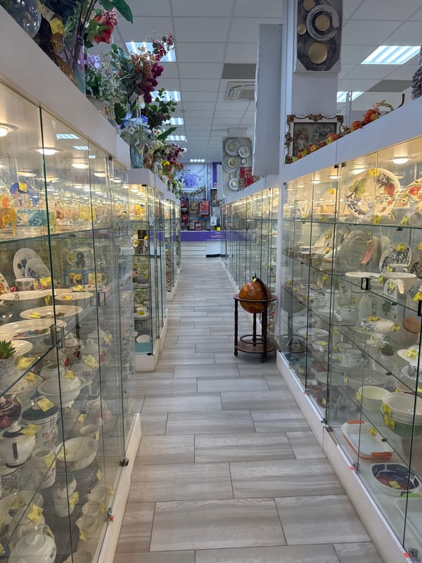 Woman shops porcelain displays, gets nails done in Klin
