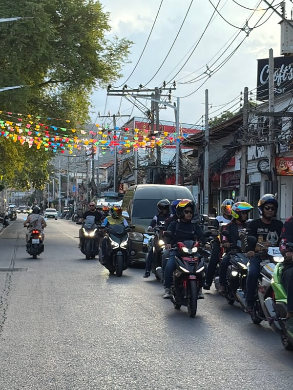 Street life along Koh Samui's northeast coast