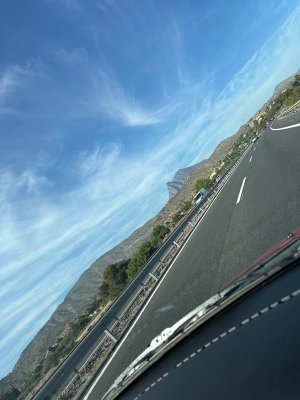 Highway traffic documented near Vila Joiosa, Spain