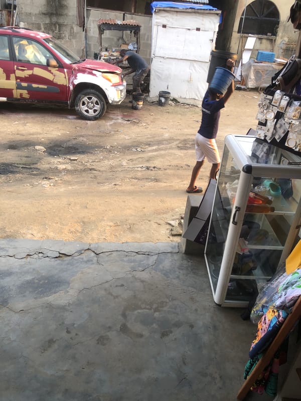 Everyday commerce documented in Ado Nigeria street scenes