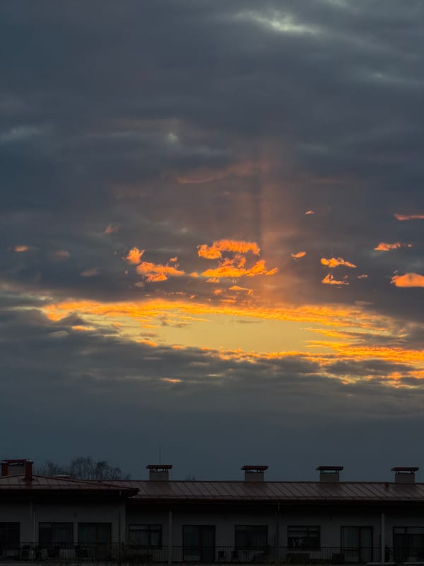 Dramatic sunset clouds observed over Dreiliņi, Latvia