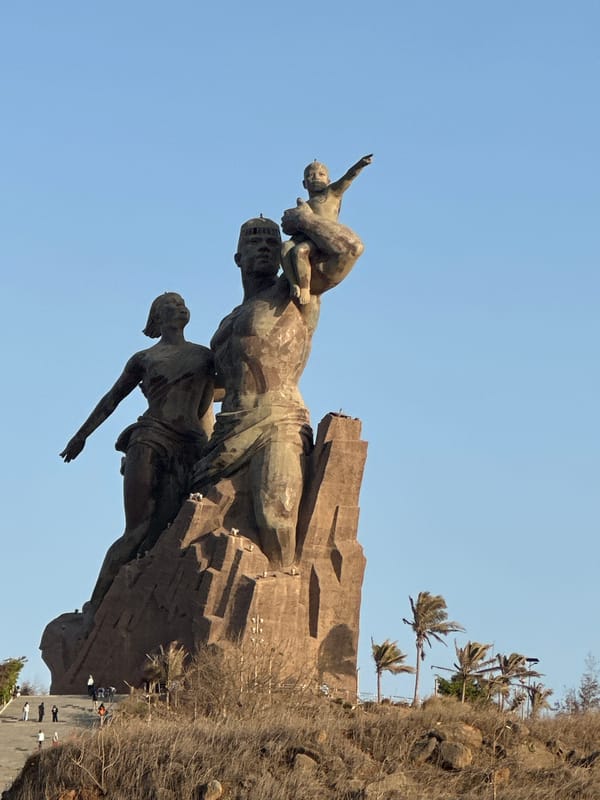 African Renaissance Monument observed in Dakar under clear skies