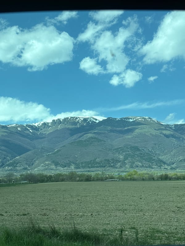 Mountain landscape with clouds observed in Tazha, Bulgaria