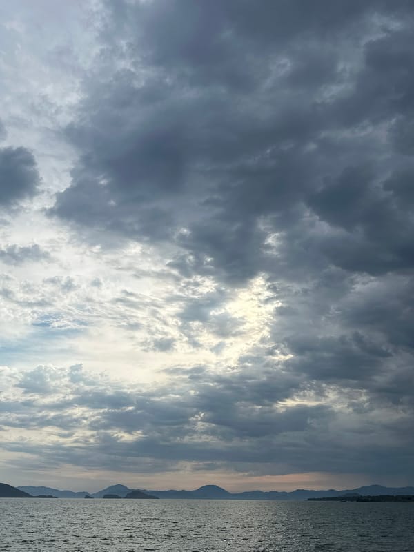 Beachgoers enjoy cloudy afternoon at Fethiye Turkey coast