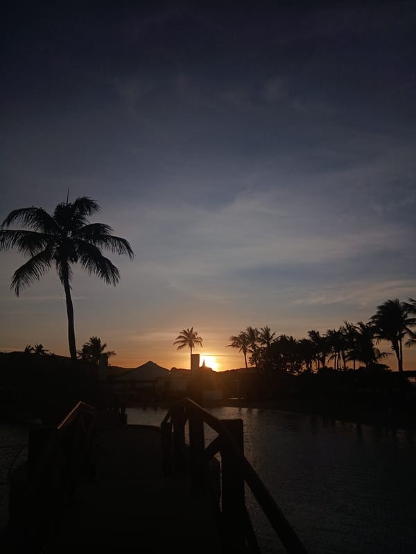 Tropical resort sunset captured in Altagracia, Venezuela