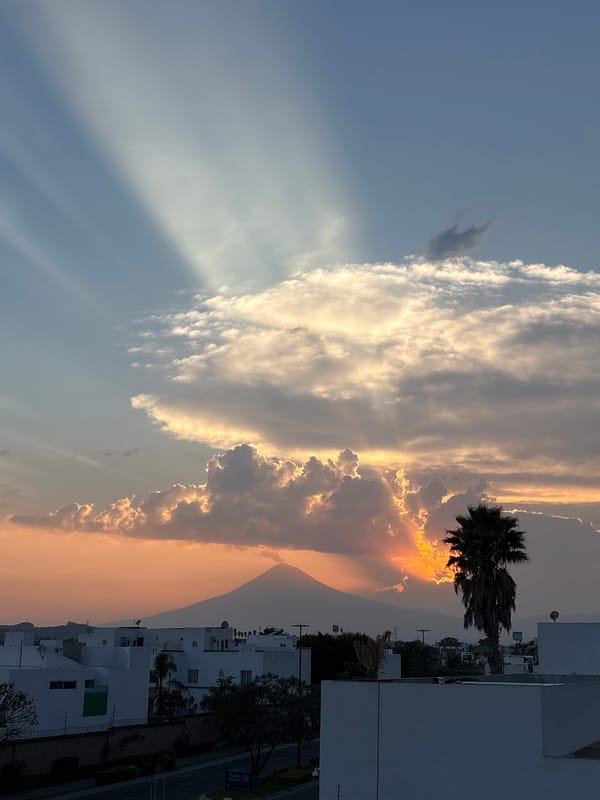 Dramatic sunset captured over San Bernardino Tlaxcalancingo, Mexico