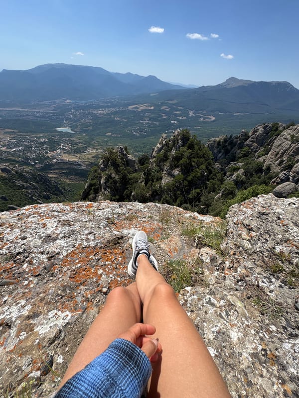 Perched on a cliff edge above Luchistoe's mountain landscape
