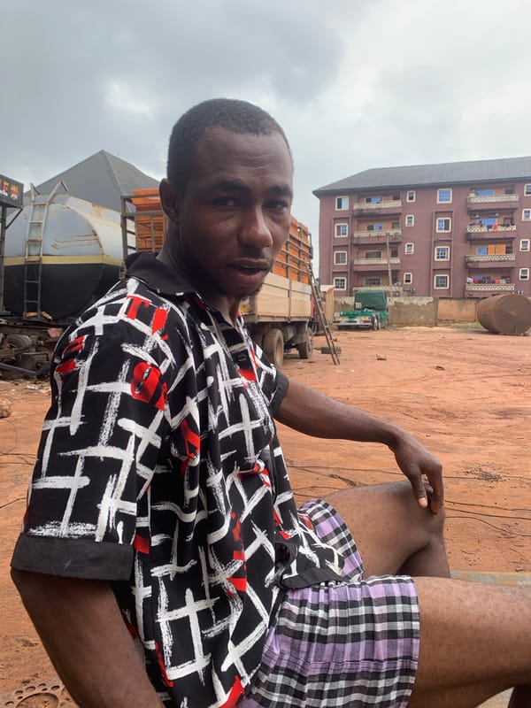 Hanging at an industrial yard in Nkpor, Nigeria