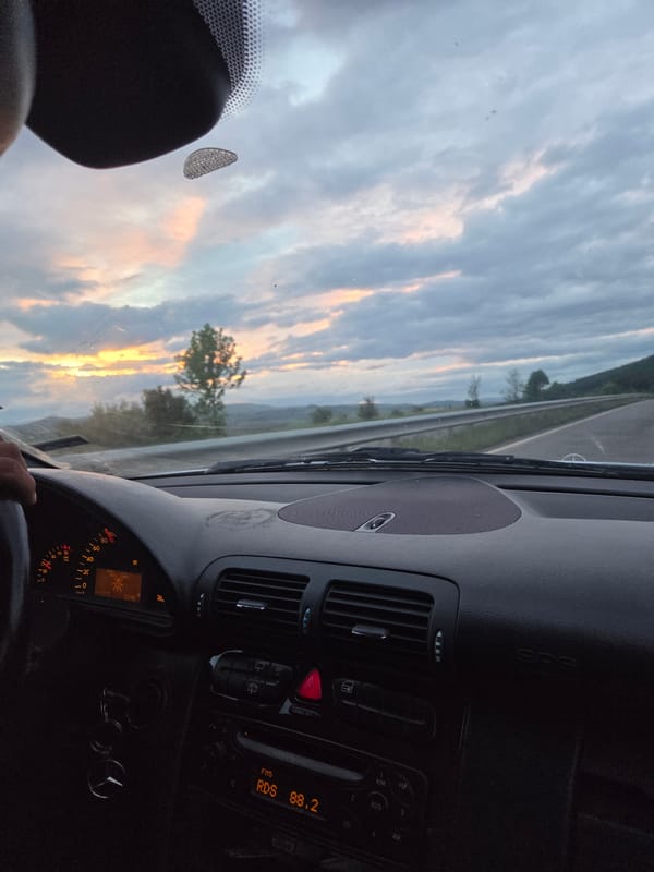 Mercedes interior captured during drive in Radomir, Bulgaria