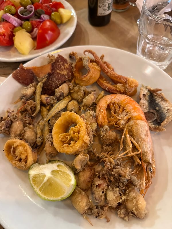 Fried seafood and old streets in Palermo