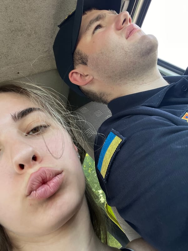 Relaxed close-up selfie moment in Khust, Ukraine