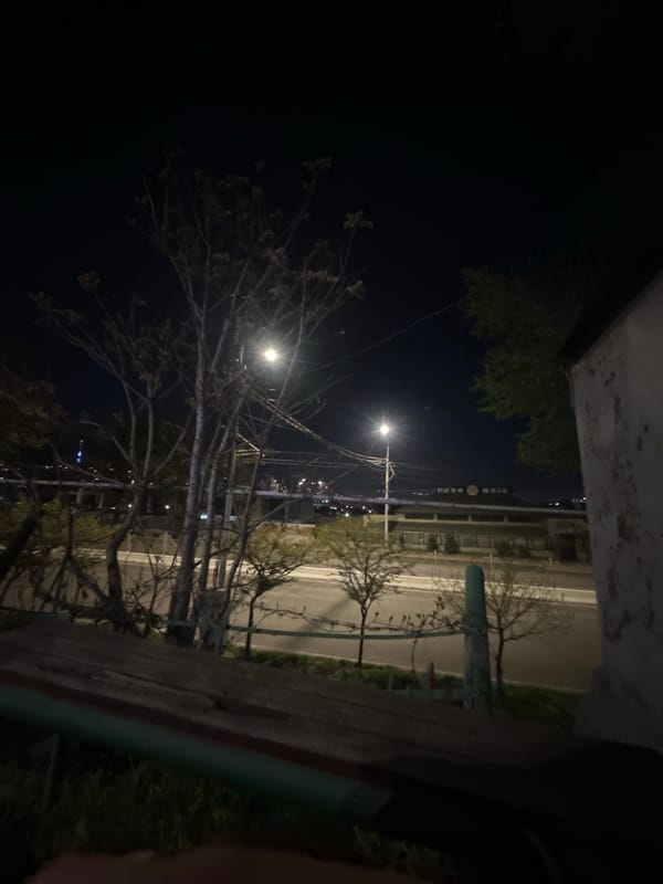 Urban nighttime street scenes documented over eight-minute period
