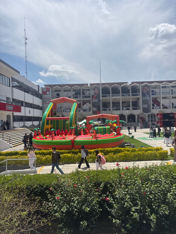 Inflatable obstacle course spotted in Puebla outdoor area