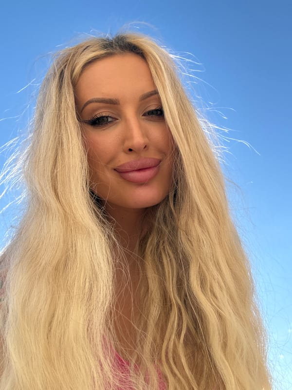 Sunny outdoor selfie series, blue sky and wind