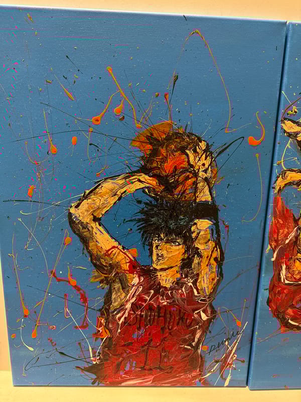 Abstract art exhibition spotted in Busan shopping mall