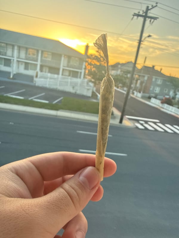 Individual observed handling cannabis products in Ocean City evening