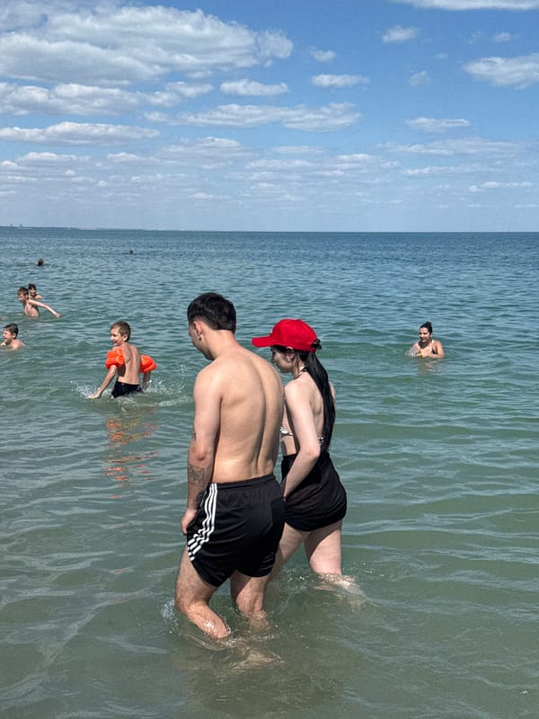 Summer day on Odesa's Black Sea rocky shore