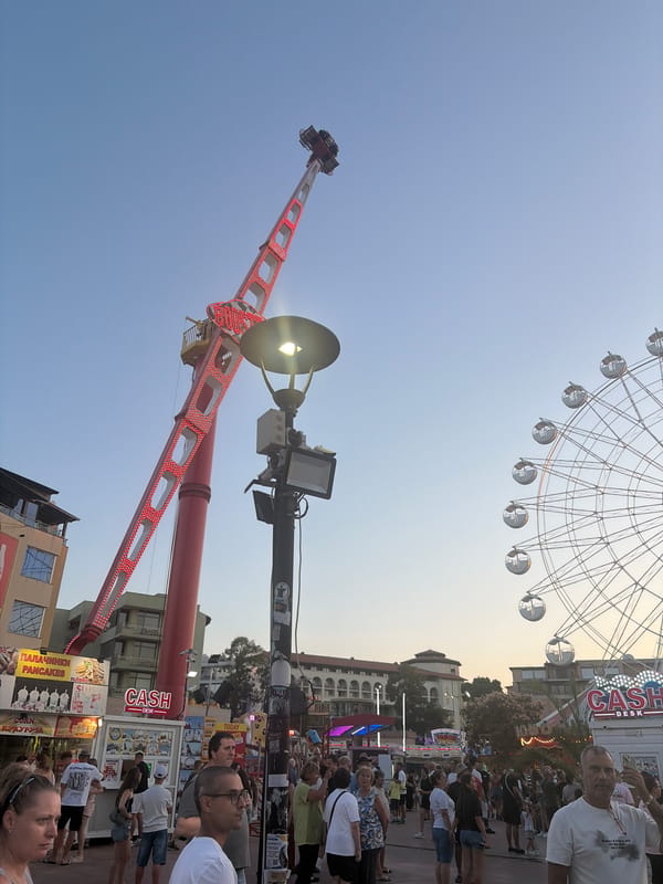 Summer fairground in full swing, Nesebar, Bulgaria