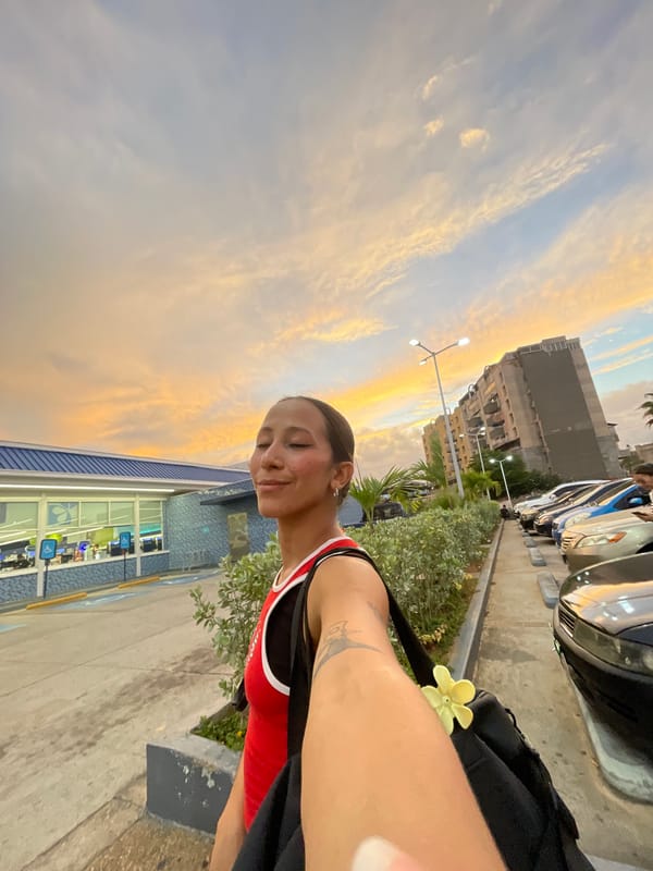 Dusk selfie moment in Pampatar, Venezuela