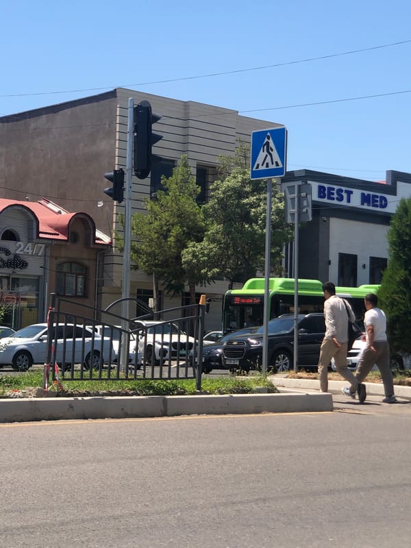 Morning drive through central Tashkent streets and landmarks