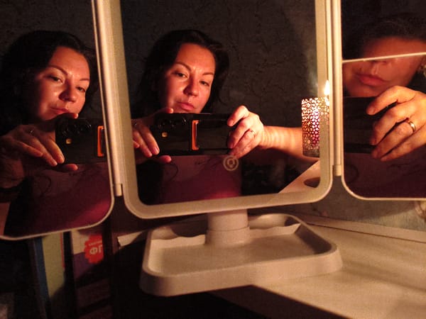 Woman documents quiet evening at home in Orenburg