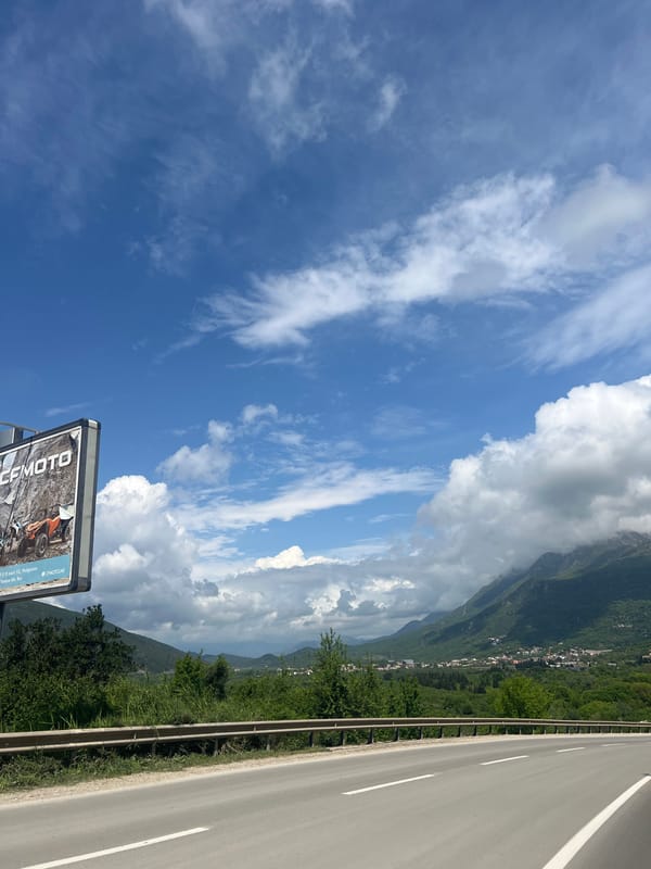 Highway scene documented in Montenegro countryside