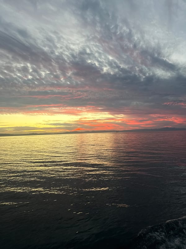 Sunset captured over ocean waters in Maravia, Mexico