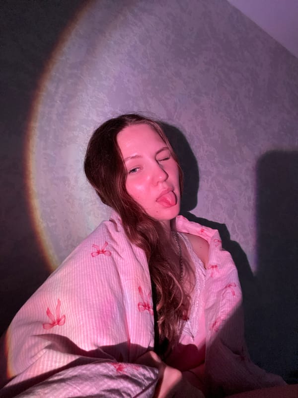 Woman poses playfully in pajamas in Izhevsk