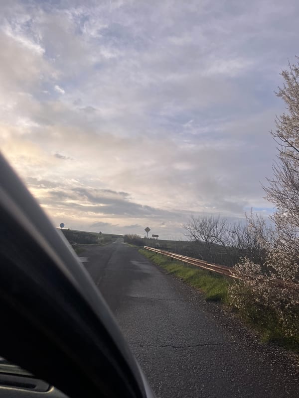 Driver captures cloudy road scene in Izvor, Bulgaria