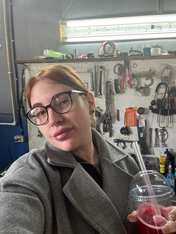 Woman documented in workshop setting in Elovo, Russia