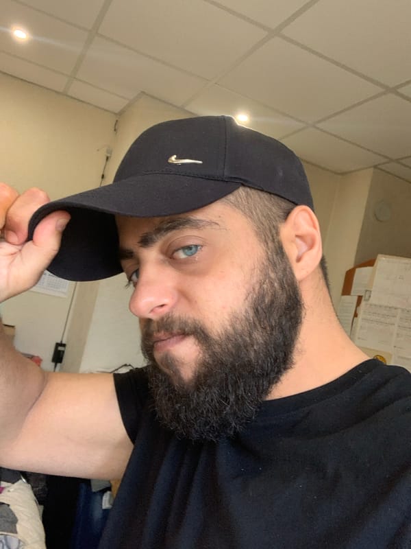 Multiple portrait photos of bearded man documented early morning