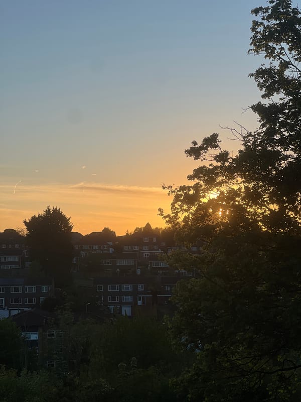 Golden hour sunset captured over High Wycombe residential area