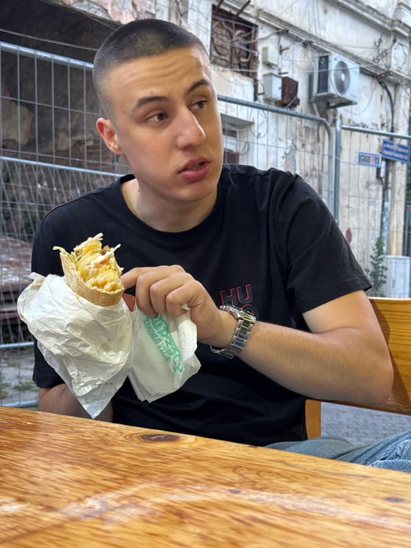 Late night kebab run in downtown Burgas, Bulgaria