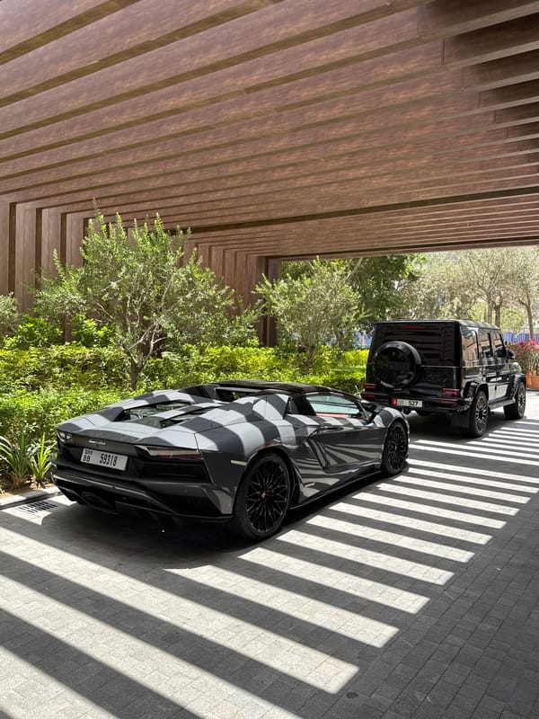 Luxury Lamborghini spotted parked in Dubai morning scene